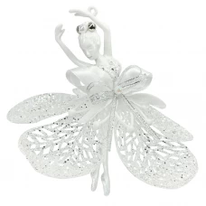 Новогоднее украшение Балерина 15x13 см цвет белый