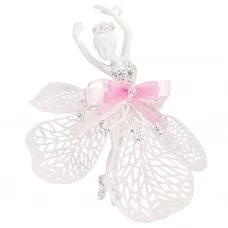 Новогоднее украшение Балерина 15x13 см цвет розовый