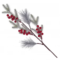 Новогоднее украшение Ветка 68x18 см цвет красный