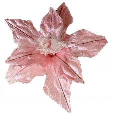 Новогоднее украшение Цветок 21x27 см цвет нежно-розовый