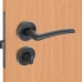 Дверные ручки 11 BL, с запиранием, комплект, цвет черный
