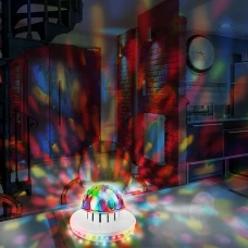 Диско-лампа светодиодная «Летающая тарелка», мультисвет, цвет белый