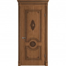 Дверь межкомнатная глухая с замком и петлями в комплекте Грета 80х200 см ламинация ПВХ цвет дуб аурум