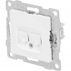 Компьютерная розетка двойная встраиваемая Gusi Electric Ugra RJ45 без заземления цвет белый