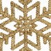 Елочная игрушка «Снежинка» 10 см глиттер золотой