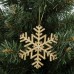 Елочная игрушка «Снежинка» 10 см глиттер золотой