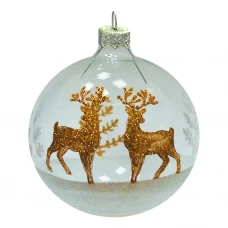 Шар Олени зимой 2 КУ-80-214008 Коломеев 8x9 см