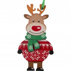 Украшение новогоднее «Олень в свитере», 10 см, фанера
