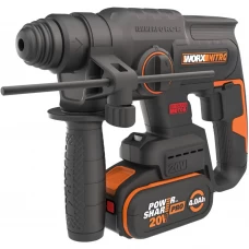 Перфоратор аккумуляторный бесщеточный SDS-plus Worx WX381.1, 20 В Li-ion 1x4 Ач, 2 Дж