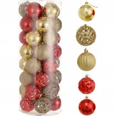 Набор ёлочных шаров 6 см цвет красный/золотой, 40 шт. Набор ёлочных шаров 6 см цвет красный/золотой, 40 шт.