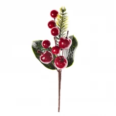 Новогоднее украшение Ветка зимняя 16x6 см цвет разноцветный