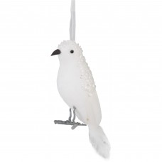 Украшение ёлочное «Птичка» 16 см цвет белый