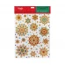 Наклейки новогодние Блестящие снежинки 30х38 см