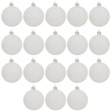 Набор елочных шаров ø6 см пластик белый 18 шт.