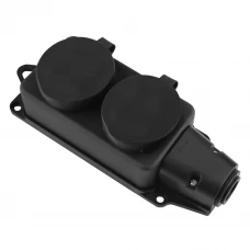 Колодка влагостойкая Duwi с заземлением 2 гнезда, цвет черный Колодка влагостойкая Duwi с заземлением 2 гнезда, цвет черный