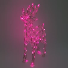 Фигура садовая светодиодная Christmas «Олень» h60 см свет розовый