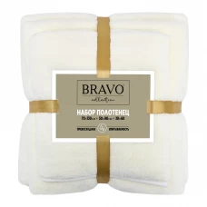 Набор полотенец махровых 30x60/50x90/70x130 см цвет кремовый Набор полотенец махровых 30x60/50x90/70x130 см цвет кремовый