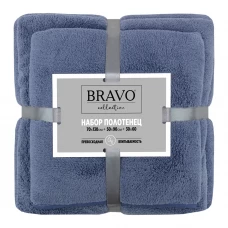 Набор полотенец махровых 30x60/50x90/70x130 см цвет темно-синий Набор полотенец махровых 30x60/50x90/70x130 см цвет темно-синий