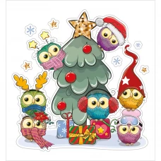 Наклейка Совята у ели ST-0606 25х27см 1 шт.