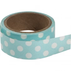 Лента самоклеящаяся «Горошек на бирюзовом» 1.5 см x 4 м