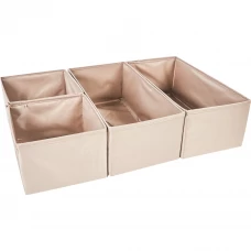 Набор коробок без крышки полиэстер 15x31x11/15x15x11 см цвет бежевый 4 шт Набор коробок без крышки полиэстер 15x31x11/15x15x11 см цвет бежевый 4 шт