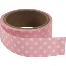 Лента самоклеящаяся «Горошек на розовом» 1.5 см x 4 м