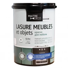 Краска для мебели Maitre Deco Lasure 0.9 л цвет белый Краска для мебели Maitre Deco Lasure 0.9 л цвет белый