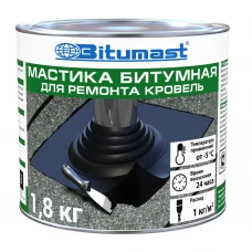Мастика битумная Bitumast для ремонта кровель 1.8 кг Мастика битумная Bitumast для ремонта кровель 1.8 кг