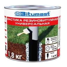 Мастика гидроизоляционная Bitumast резинобитумная универсальная 1.8 кг Мастика гидроизоляционная Bitumast резинобитумная универсальная 1.8 кг