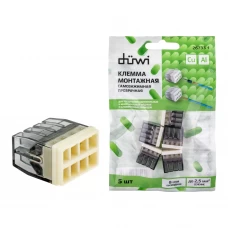Клемма соединительная Duwi 772-208 8-ми проводная 0.75-2.5 мм 5 шт.