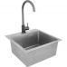 Мойка врезная Vidage VS4444 квадратная 44x44x20 см со смесителем VS2861 нержавеющая сталь цвет серый