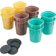 Комплект для рассады горшки со съемным дном Ingreen 14х7х20 12шт полипропилен разноцветный