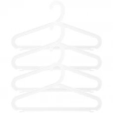 Набор вешалок SPACEO 42x22.4x1.6 см полипропилен цвет белый 4 шт Набор вешалок SPACEO 42x22.4x1.6 см полипропилен цвет белый 4 шт
