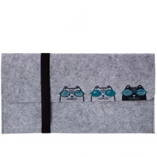 Папка А4 CATS TRIO фетр цвет серый