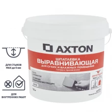 Шпатлевка Axton выравнивающая для сухих и влажых помещений цвет белый 1,5 кг