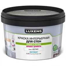 Краска для стен Luxens белая база А 0.25 л Краска для стен Luxens белая база А 0.25 л