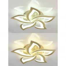 Люстра потолочная светодиодная 80 Вт с пультом управления цвет золотой