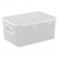 Корзинка Violet Вязь 23.5x17.3x10.6 см прямоугольная цвет белый Корзинка Violet Вязь 23.5x17.3x10.6 см прямоугольная цвет белый