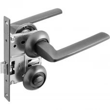 Дверные ручки Punto Spline, с запиранием, комплект, цвет графит