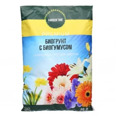 Грунт Garden time для цветов с биогумусом 25Л