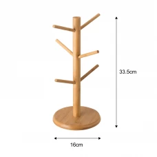 Держатель кухонный для кружек 16x16x33.5 см бамбук цвет бежевый