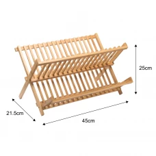 Сушилка для посуды 45x21.5x25 см двухуровневая бамбук цвет бежевый