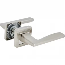 Дверные ручки Punto Rich, без запирания, цвет матовый никель/хром
