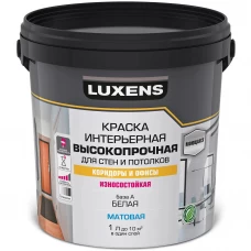 Краска для стен в коридоре Luxens белая база А 1 л Краска для стен в коридоре Luxens белая база А 1 л