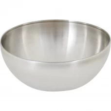Миска для фруктов/салатов 20 см 200 мл круглая сталь цвет серебро