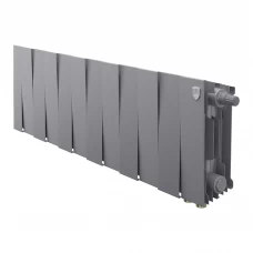 Радиатор Royal Thermo Piano Forte 200 Silver Satin 12 секций нижнее подключение биметалл серебристый