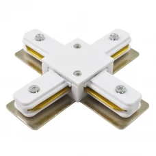 Коннектор X-образный пластиковый/металлический цвет белый