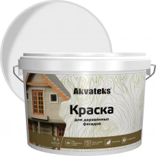 Краска для дерева Akvateks База А 9 л цвет белый