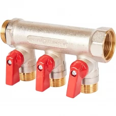 Коллектор с шаровыми кранами Stout на 3 отвода 3/4x1/2 Коллектор с шаровыми кранами Stout на 3 отвода 3/4x1/2