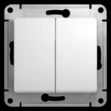 Переключатель встраиваемый Schneider Electric Glossa 2 клавиши цвет белый